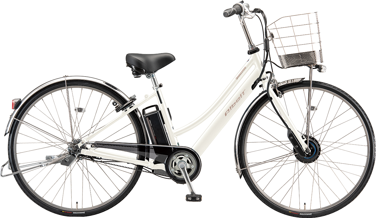 通学・通勤向け電動アシスト自転車 アルベルト e P.シャンパンホワイト／L型色の写真