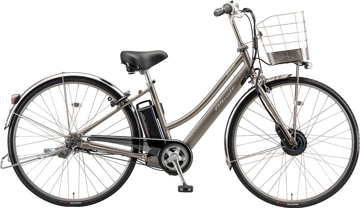 通学・通勤向け電動アシスト自転車 アルベルト e T.チタニウムシルバー（ツヤ消しカラー）／L型色の写真