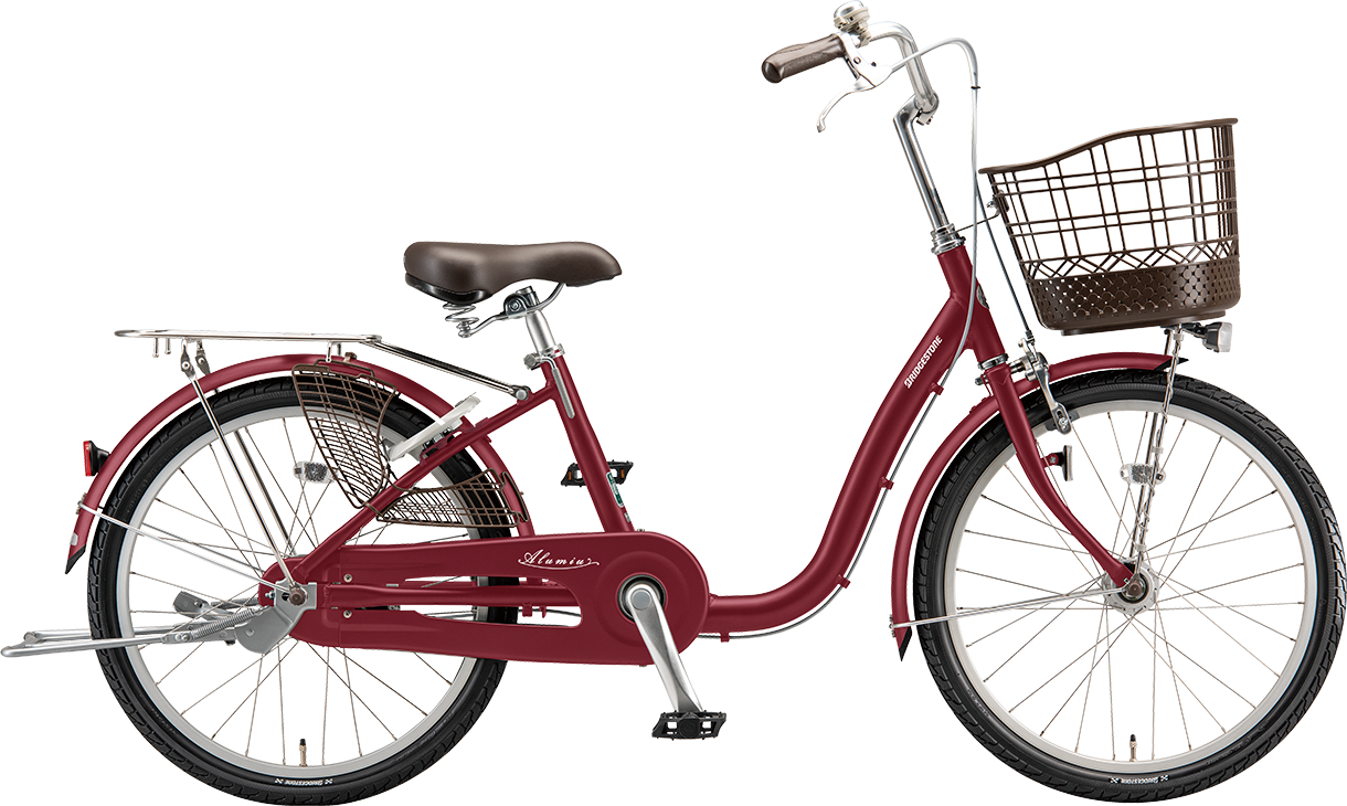 買い物向け自転車 アルミーユ ミニ T.Xルビーレッド（ツヤ消しカラー）／点灯虫モデル色の写真