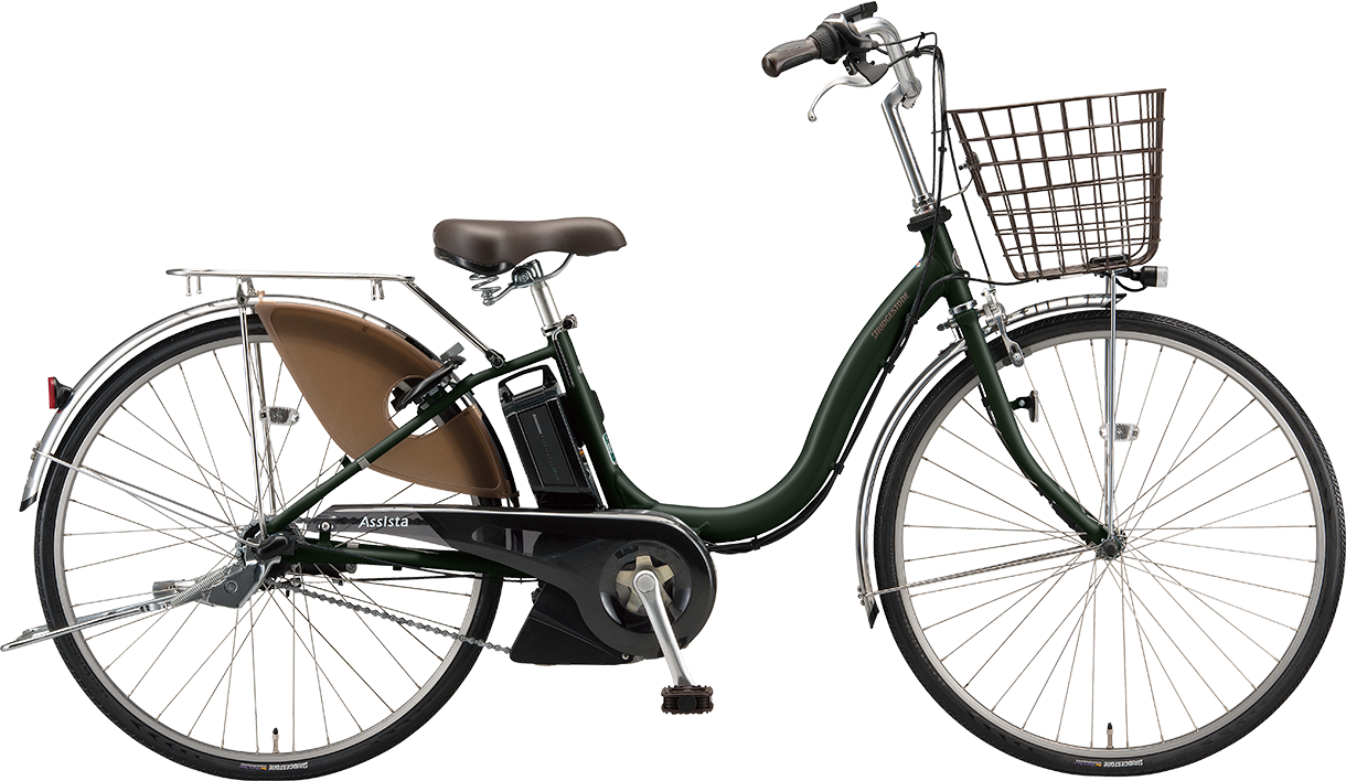 買い物向け電動アシスト自転車 アシスタU DX T.Yジェードオリーブ（ツヤ消しカラー）色の写真
