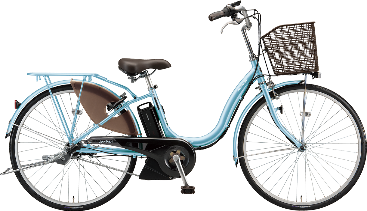買い物向け電動アシスト自転車 アシスタU LT M.Xプレシャススカイ色の写真