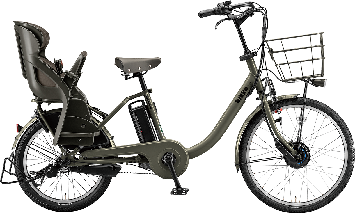 子ども乗せ電動アシスト自転車 ビッケ モブ dd E.BKダークグレー／クッションカラー：モブ（ダークグレー）色の写真