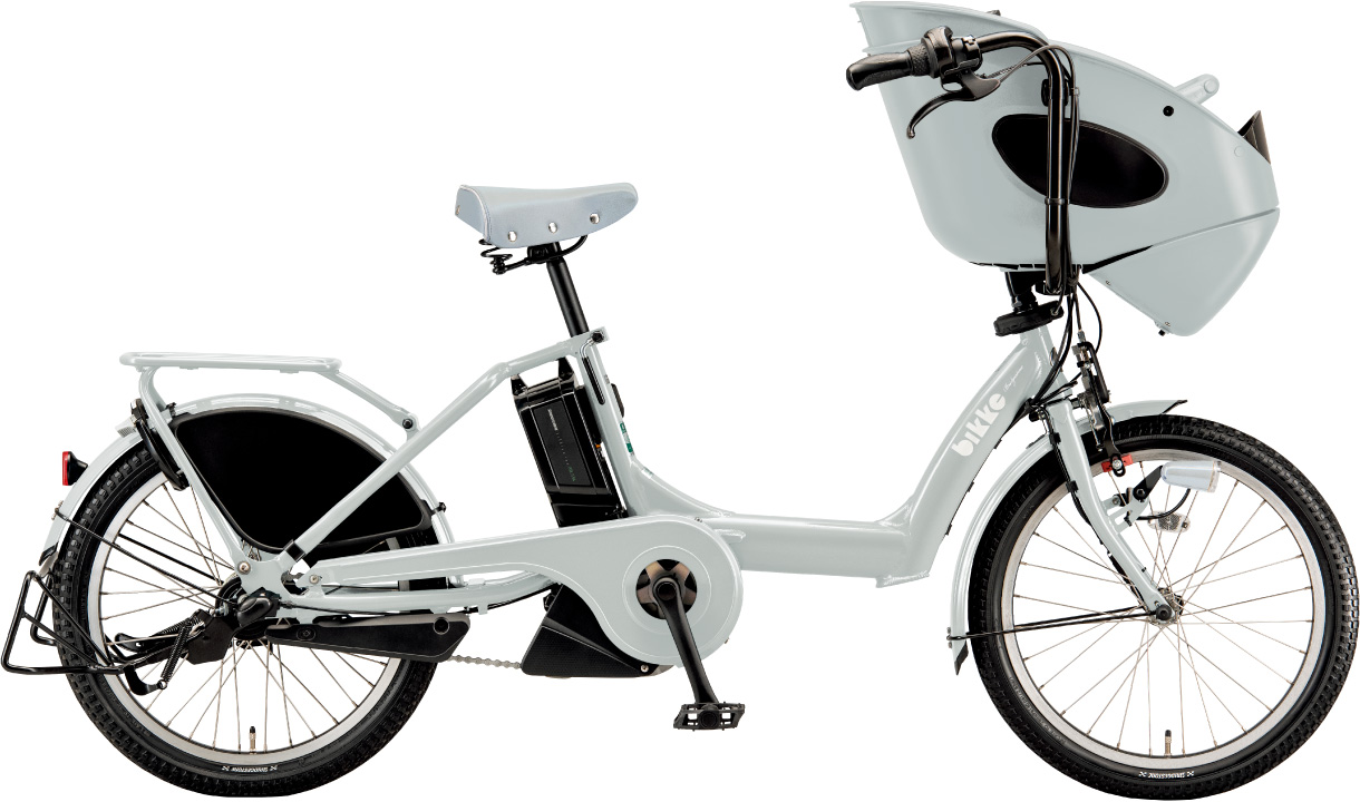 子ども乗せ電動アシスト自転車 ビッケ ポーラー e E.XBKブルーグレー／クッションカラー：モブ（ブルーグレー）色の写真