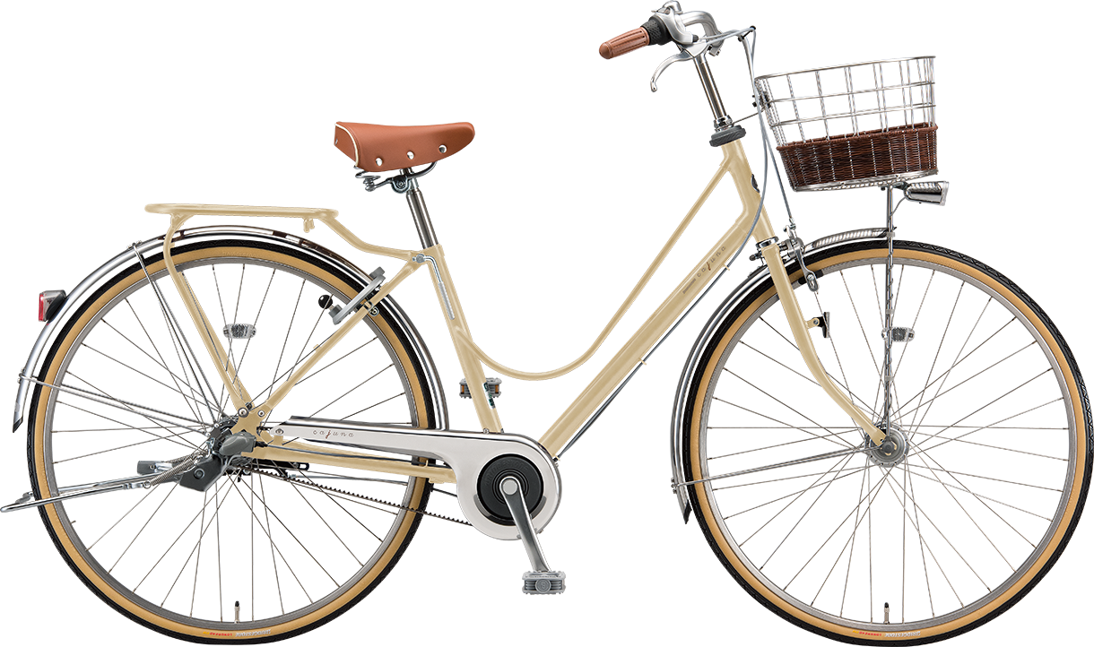 通学・通勤向け自転車 カジュナ E.Xカフェベージュ（ベルトモデル）色の写真