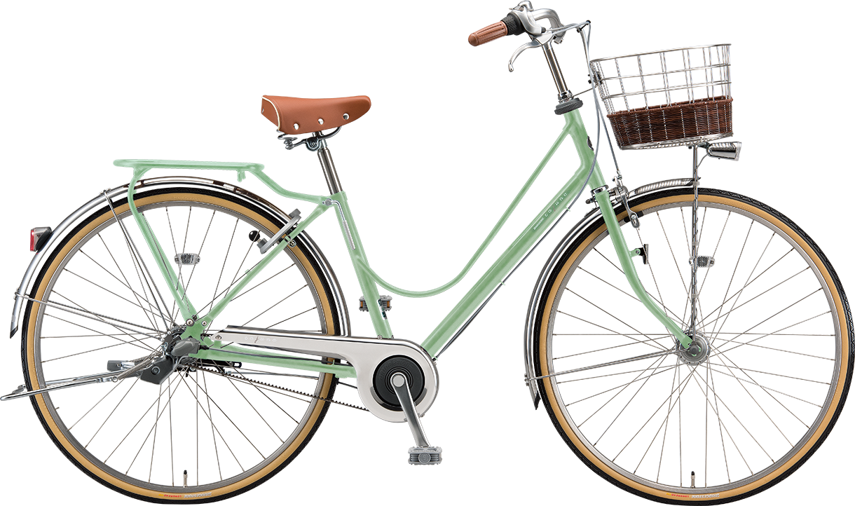 通学・通勤向け自転車 カジュナ E.YBKグリーン（ベルトモデル）色の写真