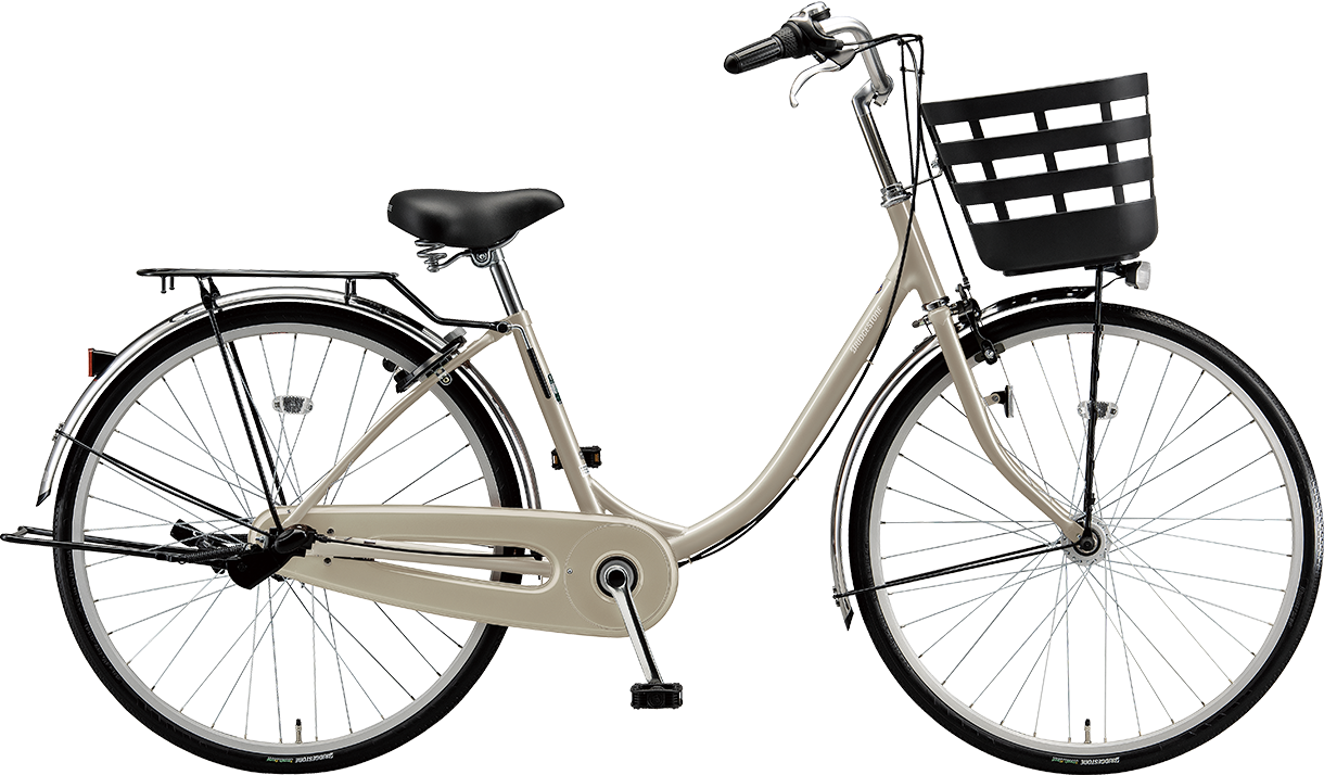 買い物向け自転車 フレーミー E.XHクラシックベージュ/点灯虫モデル色の写真