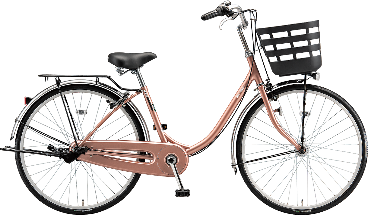買い物向け自転車 フレーミー M.Xピンクゴールド/点灯虫モデル色の写真