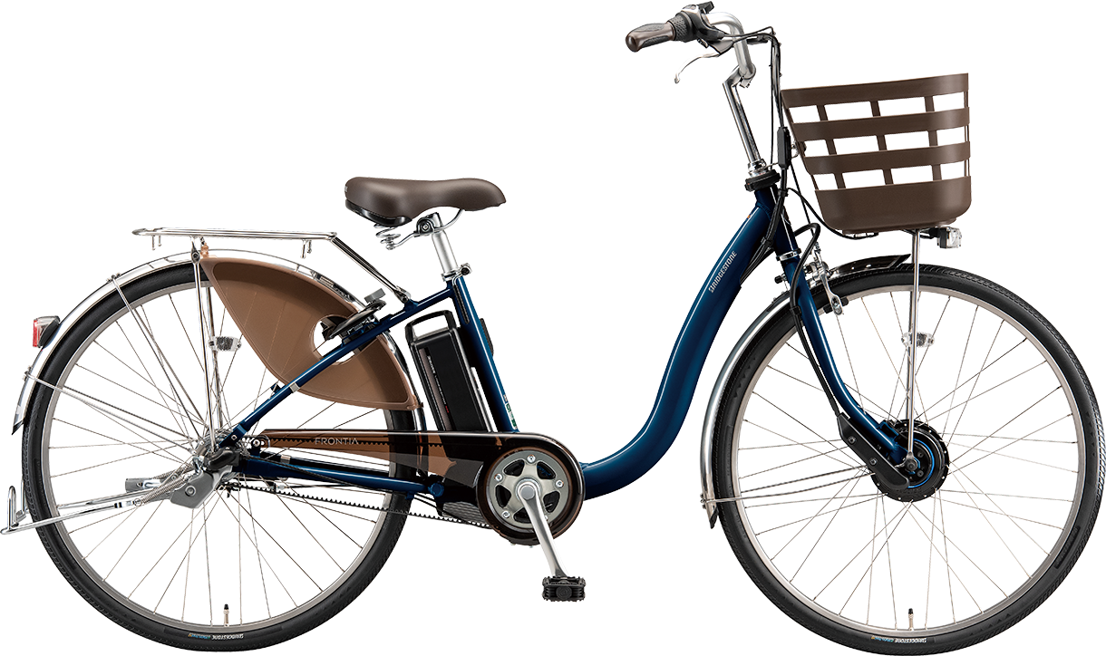 買い物向け電動アシスト自転車 フロンティア デラックス E.ノーブルネイビー色の写真