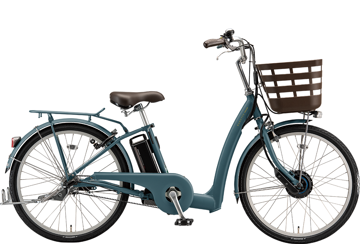 買い物向け電動アシスト自転車 ラクット 20/24インチ T.グリーンアッシュ（ツヤ消しカラー）／24インチ色の写真