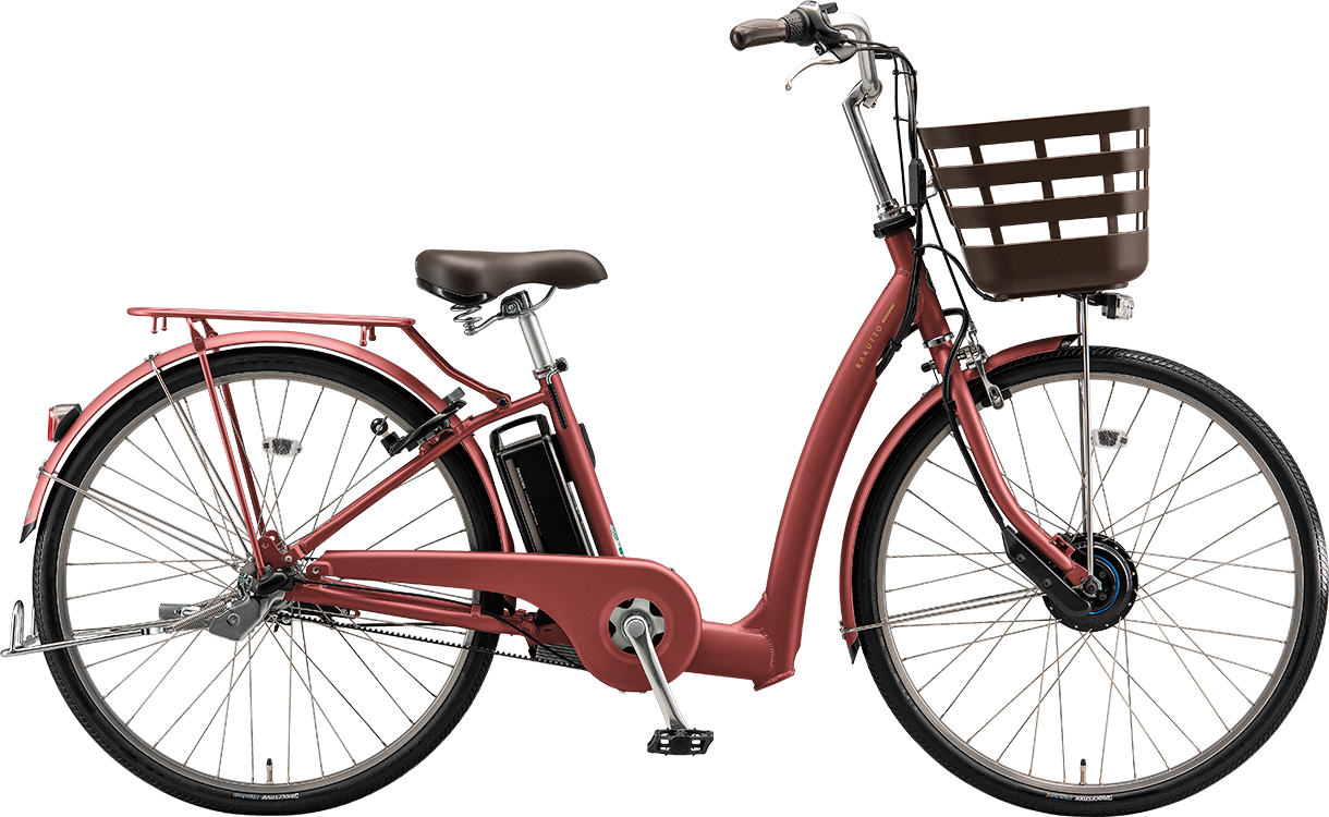 買い物向け電動アシスト自転車 ラクット 26インチ T.ルビーレッド（ツヤ消しカラー）色の写真